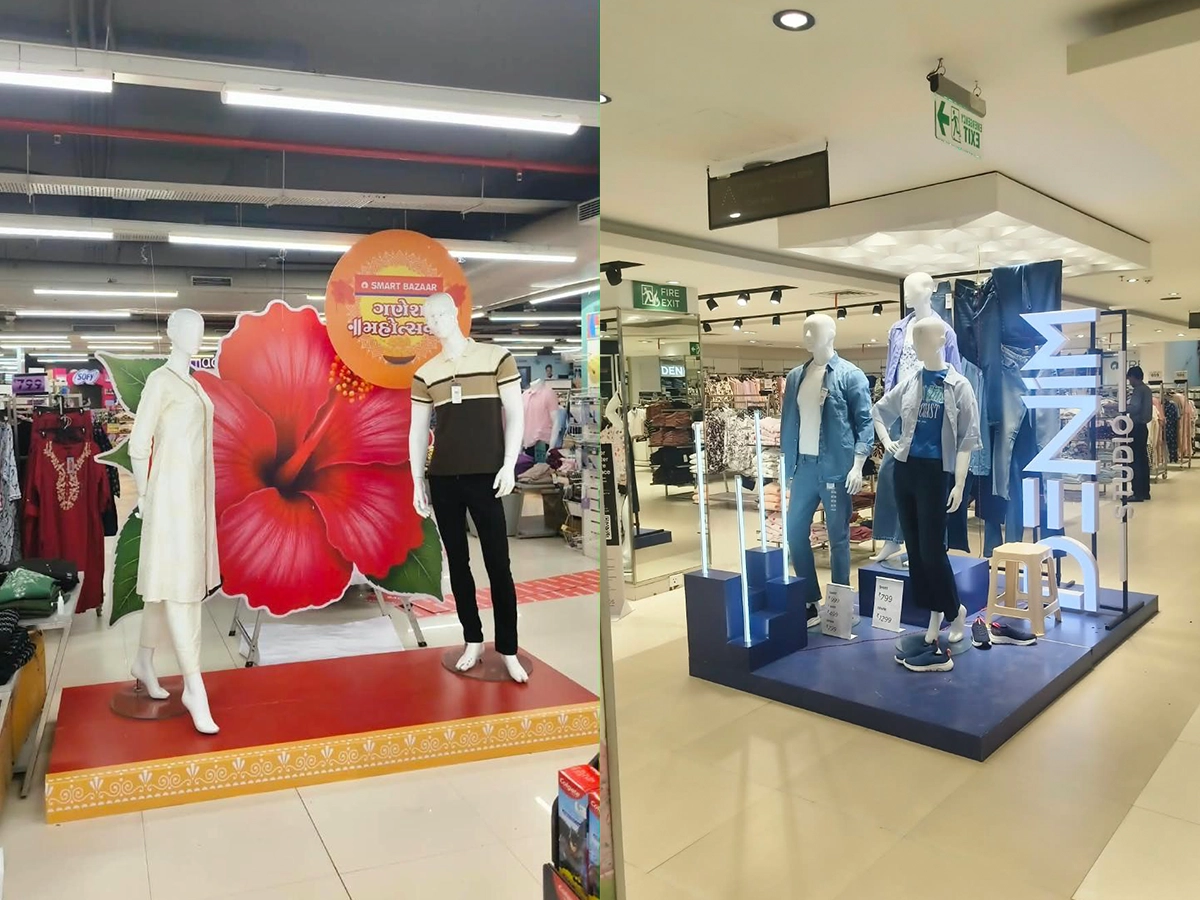 Retail promotional displays in fashion stores