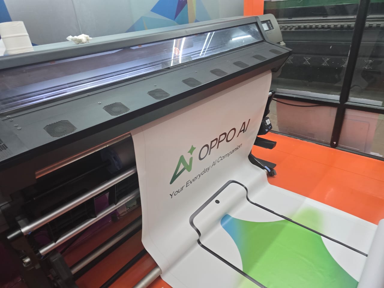 Production / OPPO campaign graphics being printed at BREIR.