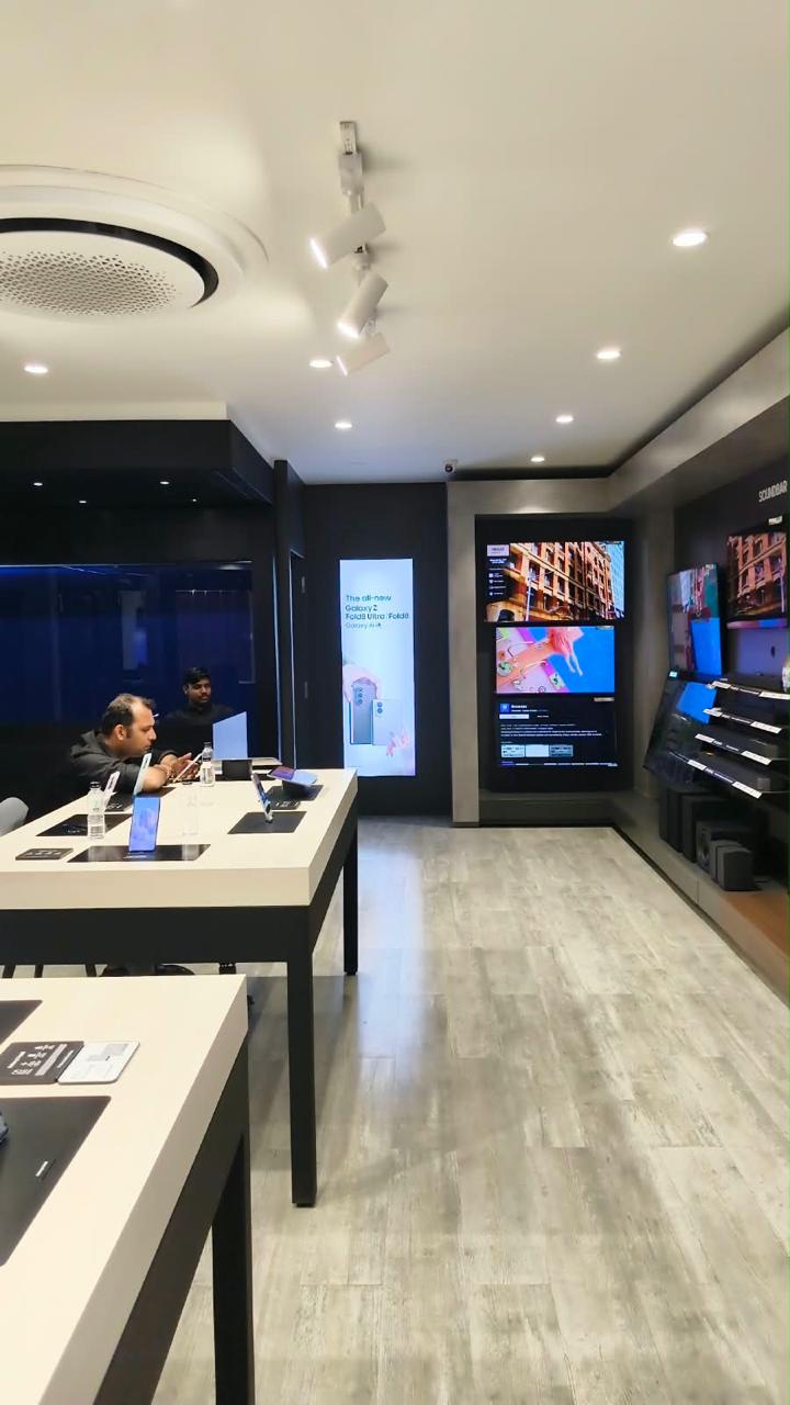 Multiple retail display applications within the showroom.